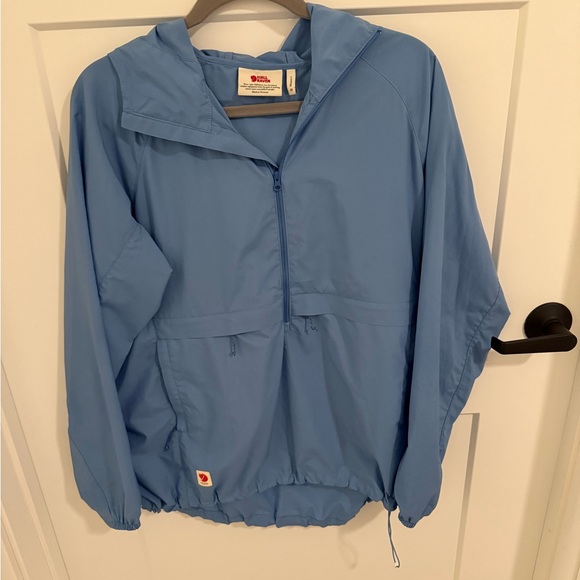 Fjallraven Tops - Fjallraven Light Blue Pullover Hooded Windbreaker